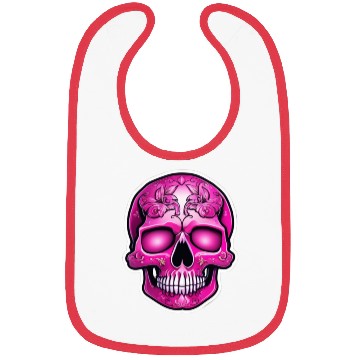 Discover cool tribal pink Mexican skull Bibs