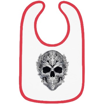 Discover Mexican tribal silver metallic skull Bibs