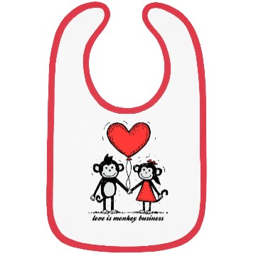 Discover Monkey Lovers Stick Figure Couple Bibs
