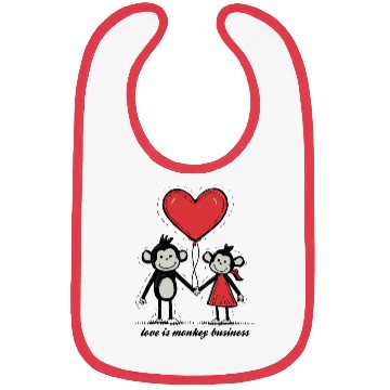 Discover Monkey Lovers Stick Figure Couple Bibs