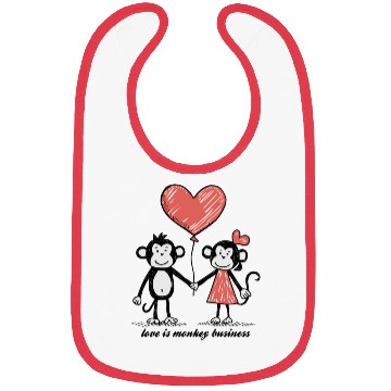 Discover Monkey Lovers Stick Figure Couple Bibs