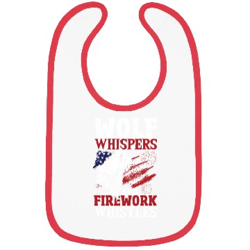 Discover Howling Wolf White Stars Red Stripes American Bibs