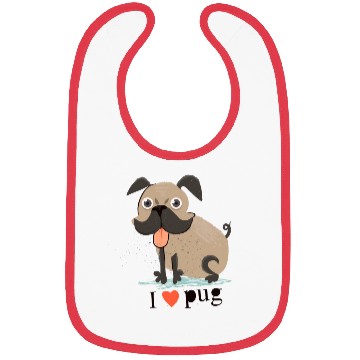 Discover I Love Pug Bibs