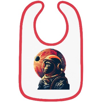 Discover Space Vintage Travel Astronaut Monkey Bibs