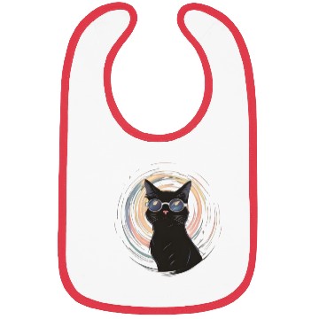 Discover Solar Eclipse 2024 Cat Wearing Glasses Bibs