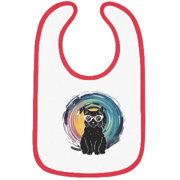Discover Solar Eclipse 2024 Cat Wearing Glasses Bibs