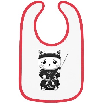 Discover Cat Kawaii Samurai Funny Gift Bibs