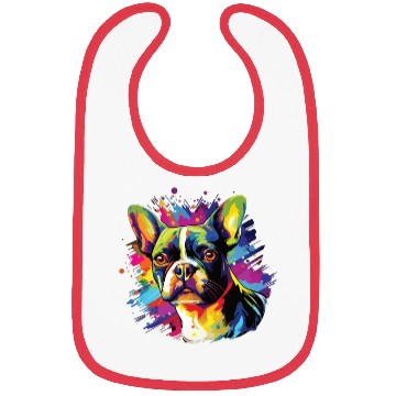 Discover Watercolor Colorful Boston Terrier Bibs