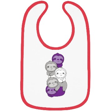Discover Graysexual Flag Pride Lgbtq Cute Sloth Bibs