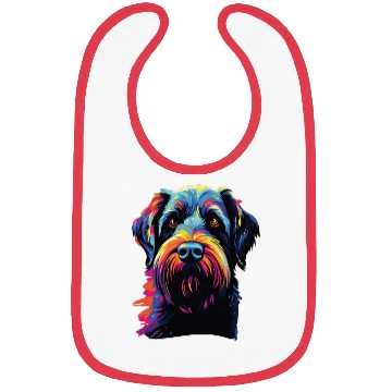 Discover Watercolor Colorful Giant Schnauzer Bibs