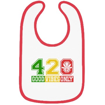 Discover Witty 420 GoodVibes Herb Weed Marijuana Design Bibs