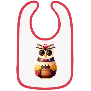 Discover Cute deco owl illustration Bibs