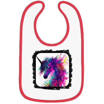 Discover Colorful splatters unicorn Bibs