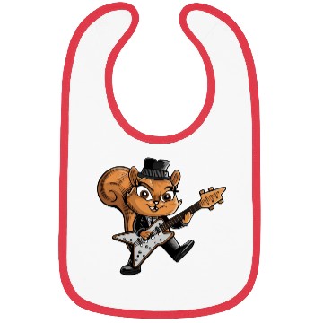 Discover Cool Squirrel Guitarist Music Bibs