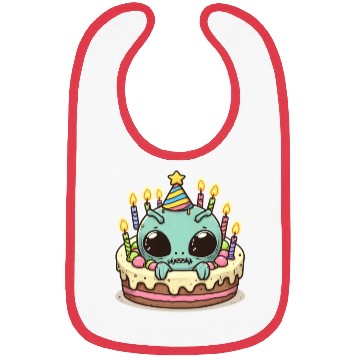 Discover Alien Emerging from Birthday Cake Bibs