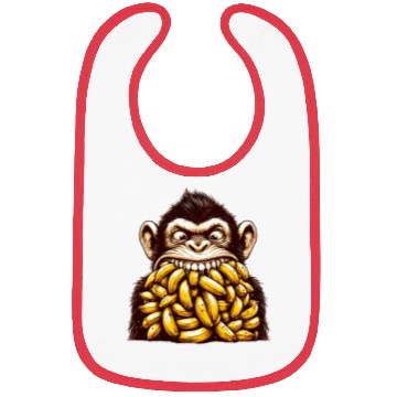 Discover Monkey with Mouth Full of Bananas Bibs