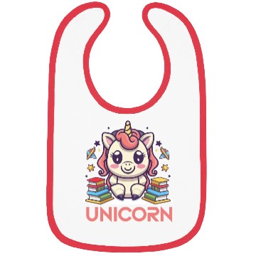 Discover Cute school unicorn cartoon Bibs design