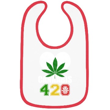 Discover Sidesplitting 420 Love Herb Weed Marijuana Design Bibs