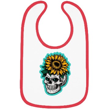 Discover skull sunflower Bibs