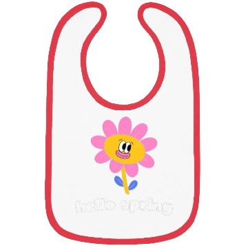 Discover Funny retro hello spring day groovy flowers cute Bibs