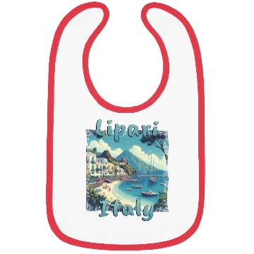 Discover Lipari Italy Grunge Beach Mountains Bibs