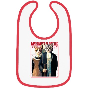 Discover Ameowican Gothic - Timeless Farmer Feline Elegance Bibs