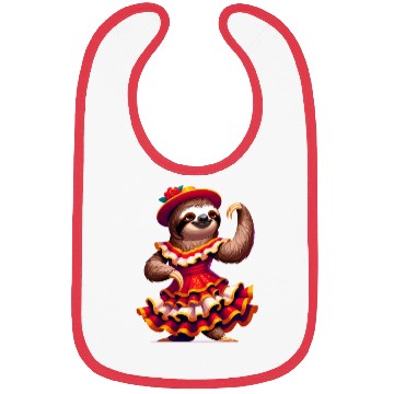 Discover funny sloth dancing flamenco Bibs
