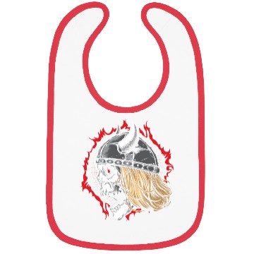 Discover Viking Skull Warrior Wearing Helmet Bibs