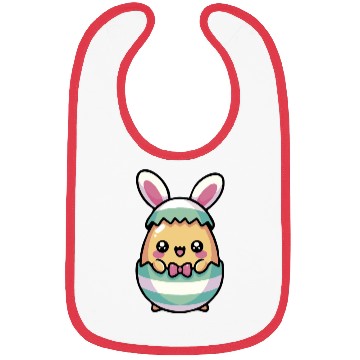 Discover Cute Chibi Easter Bunny in a Egg Bibs