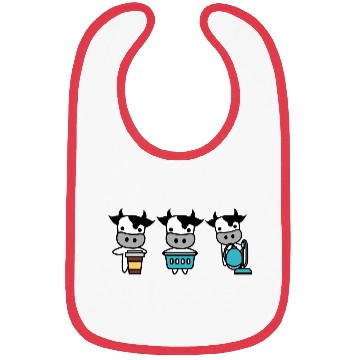 Discover Coffee, Laundry, Vacuum - Cow Chores - Daily Plan Bibs