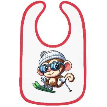Discover Monkey Chimpanzee Skier Skiing Bibs