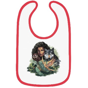 Discover Wildlife Tribal Wolf Owl Turtle Woman for a Bibs