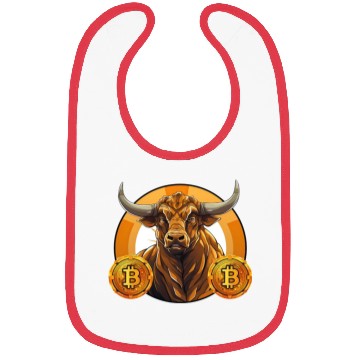 Discover Retro Crypto Currency Bull Bitcoin Blockchain Bibs