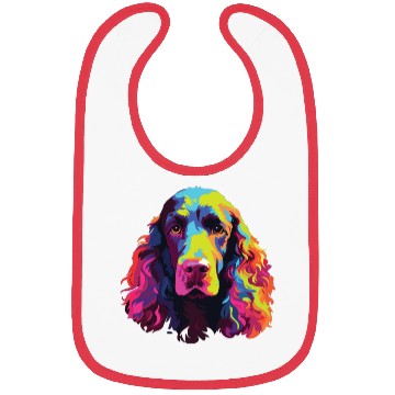 Discover Watercolor Colorful Irish Water Water Spaniel Bibs