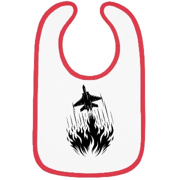 Discover Fighter Jet Model Airplane Fire Flames Flight Bibs