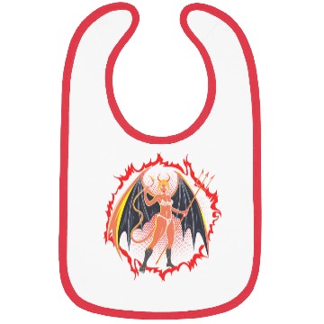 Discover Devil Girl With Huge Wings And Pitchfork Bibs