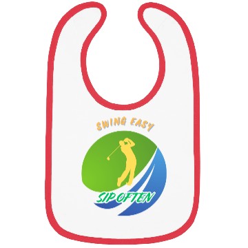 Discover Swing Easy, Sip Often. Funny golf beer Bibs