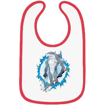 Discover Shark Mutant With Blue Fire Background Bibs