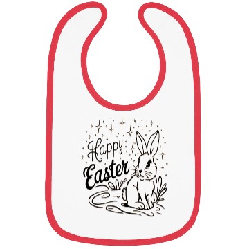 Discover Playful Happy Easter Artwork: Vintage Bunny Design Bibs