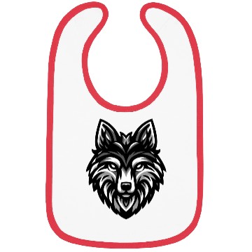 Discover Gray Wolf Head Design Bibs