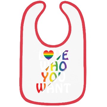 Discover LGBT Love Who You Want Rainbow Heart Gay Pride Bibs