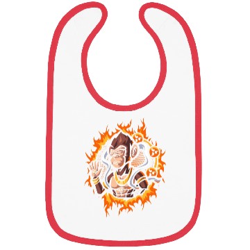 Discover Goddes Ape With Halftone Fire Background Bibs