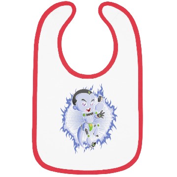 Discover The Robot Boy With Halftone Background Bibs