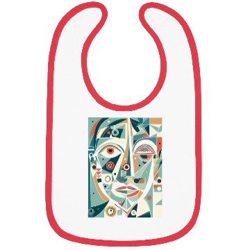 Discover Modern Art Face Design Bibs