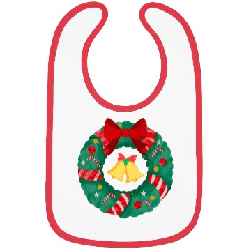 Discover Christmas Wreath with Bells Bibs