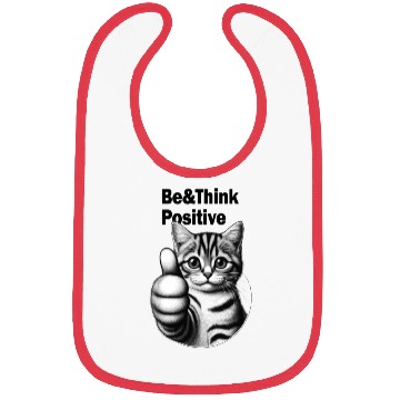 Discover Be&Think Positive Tabby Cat Bibs