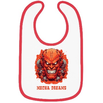 Discover MECHA DREAMS: Angry Cyborg Robot Face Bibs