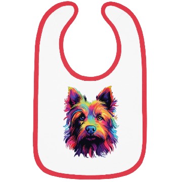 Discover Watercolor Colorful Australian Terrier Bibs
