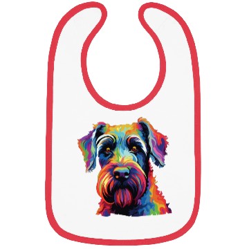Discover Watercolor Colorful Standard Schnauzer Bibs