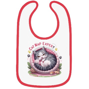 Discover Cat Nap Expert - Funny Cat Outfit! Bibs